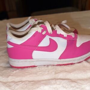 Nike Kids Pink and White Sneakers